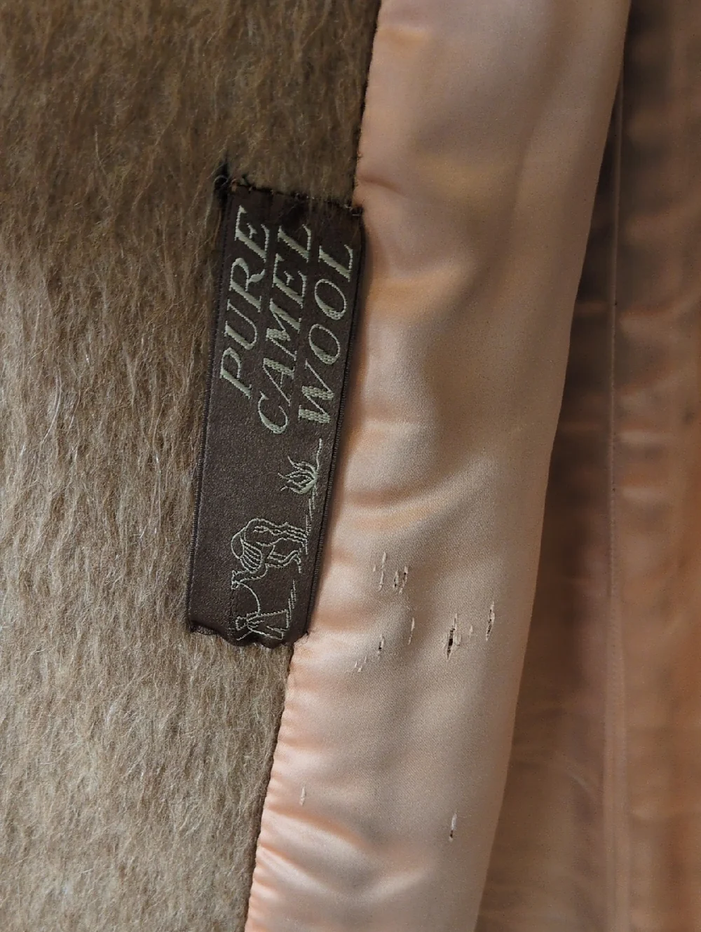 Vintage Women's Long Camel Wool Coat - Tan - Picture 4 of 9